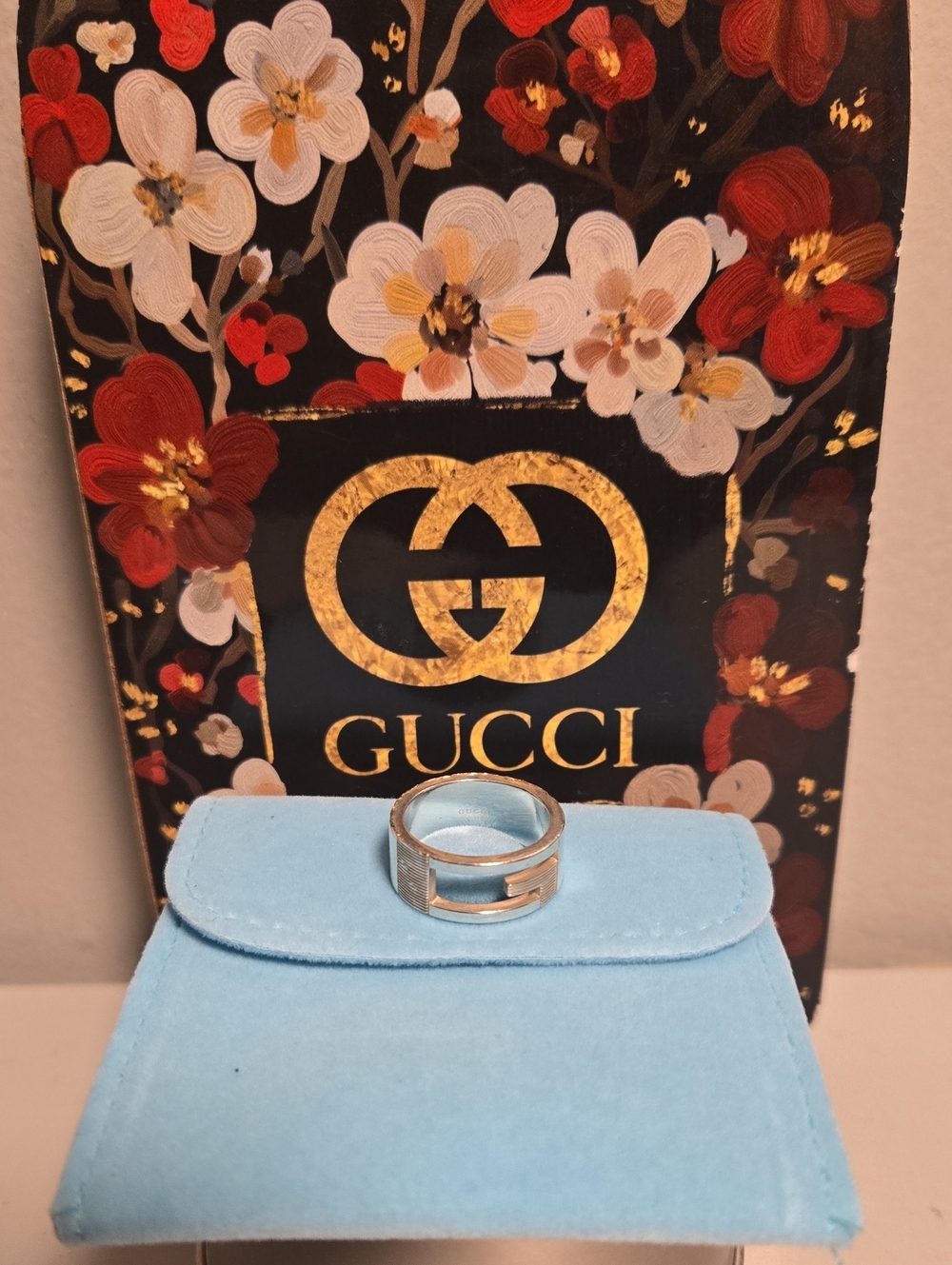 Gucci Sterling 925 Silver Cut Out G Ring